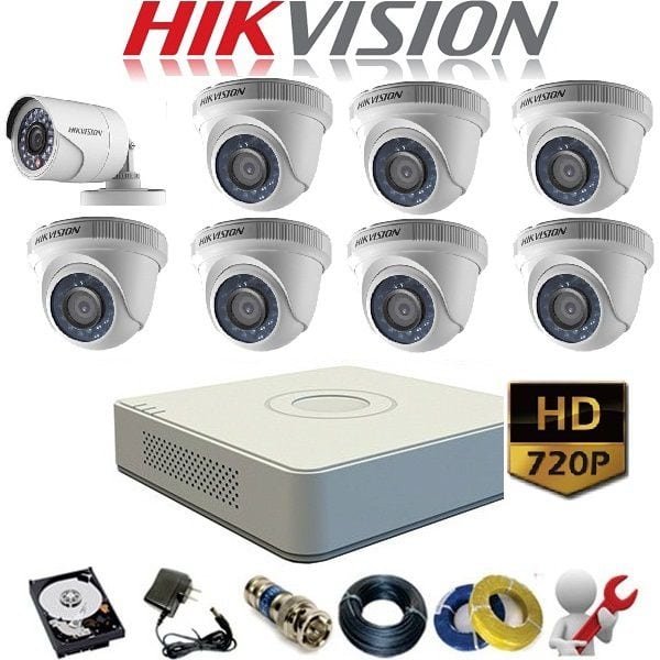 Trọn bộ 10 camera Hikvision 1Mp ( HD 720) - Cameravn247.com